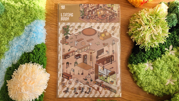 Paper Pals Series | LIVING ROOM | DIY Scene Sticker Set