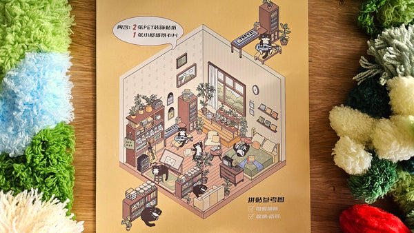 Tuxedo Cat Series | BEDROOM | DIY Scene Sticker Set