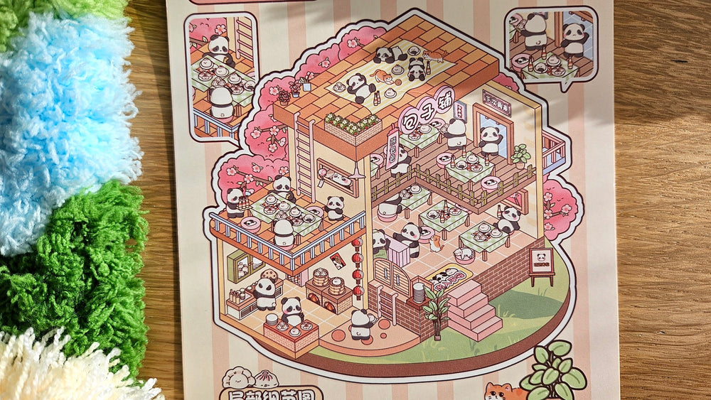 Tea Party Series | PANDA | DIY Scene Sticker Set