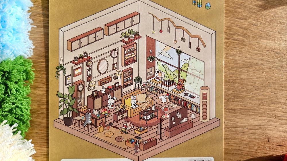 Paper Pals Series | LIVING ROOM | DIY Scene Sticker Set