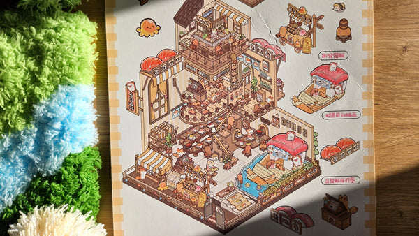 RACOON DOG SUSHI SHOP | DIY Scene Sticker Set