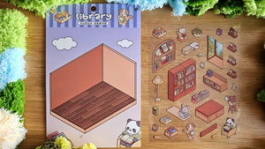 Tiny Shop Series | LIBRARY | DIY Scene Sticker Set