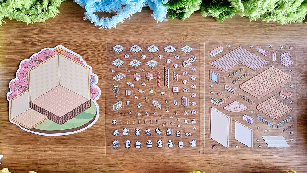Tea Party Series | PANDA | DIY Scene Sticker Set