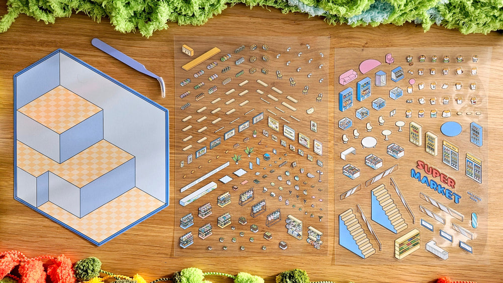 Large Shop Series | SUPERMARKET | DIY Scene Sticker Set