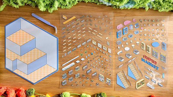 Large Shop Series | SUPERMARKET | DIY Scene Sticker Set