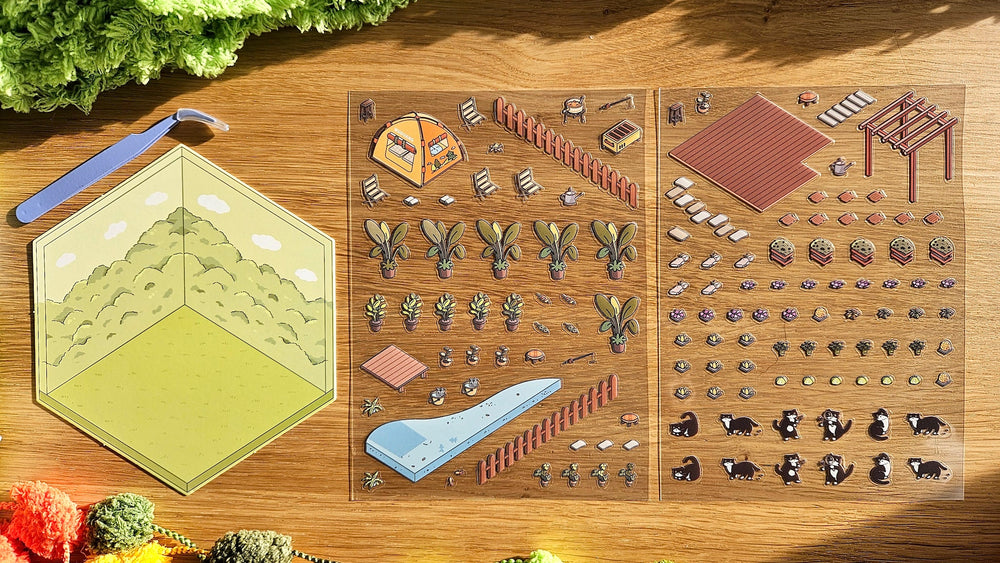 Tuxedo Cat Series | GARDEN | DIY Scene Sticker Set