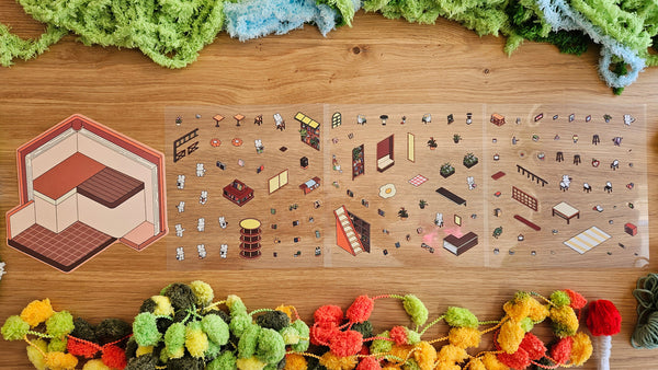 BUNNY LIBRARY | DIY Scene Sticker Set